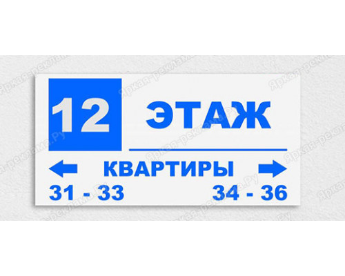 Табличка с расположением квартир на этажах жилых многоэтажных домов
